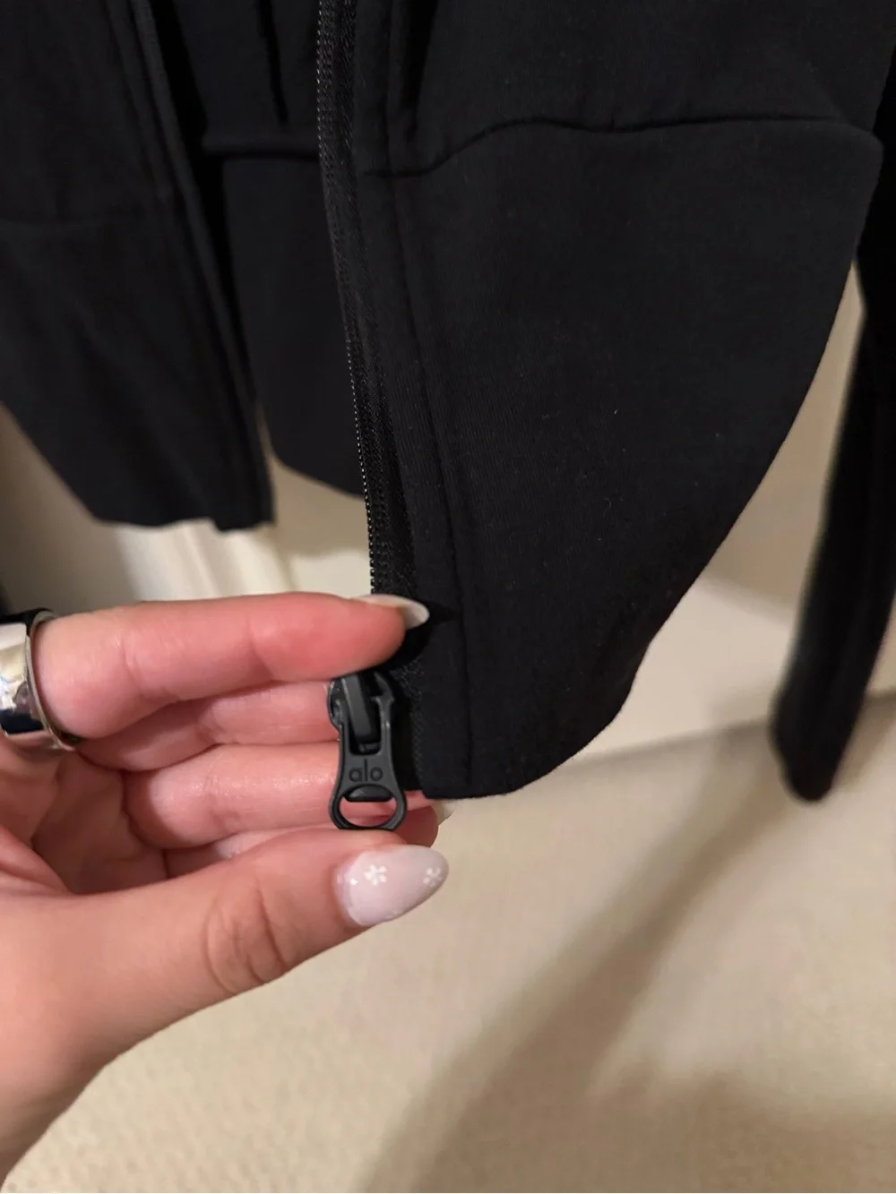 Alo sway full zip hoodie black